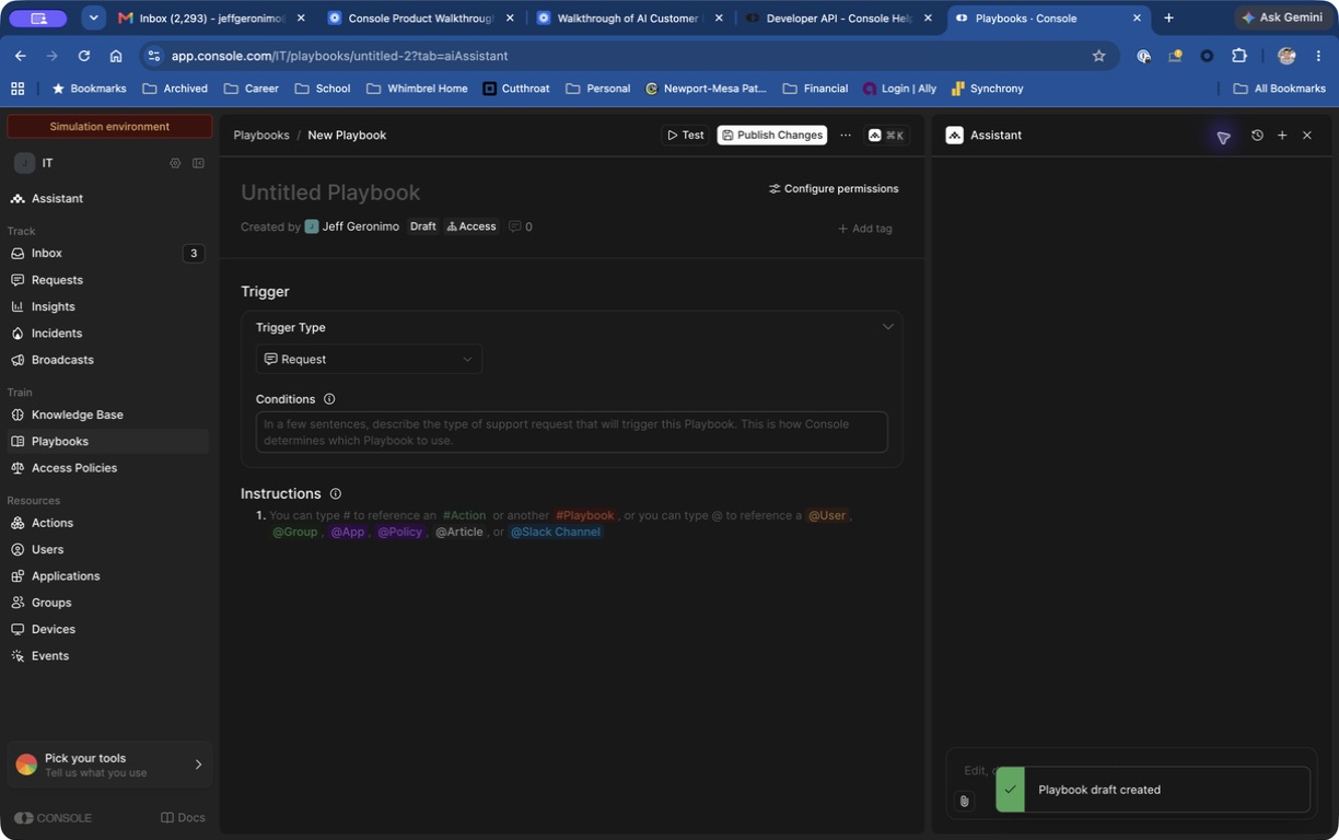 Blank playbook editor with Untitled Playbook title