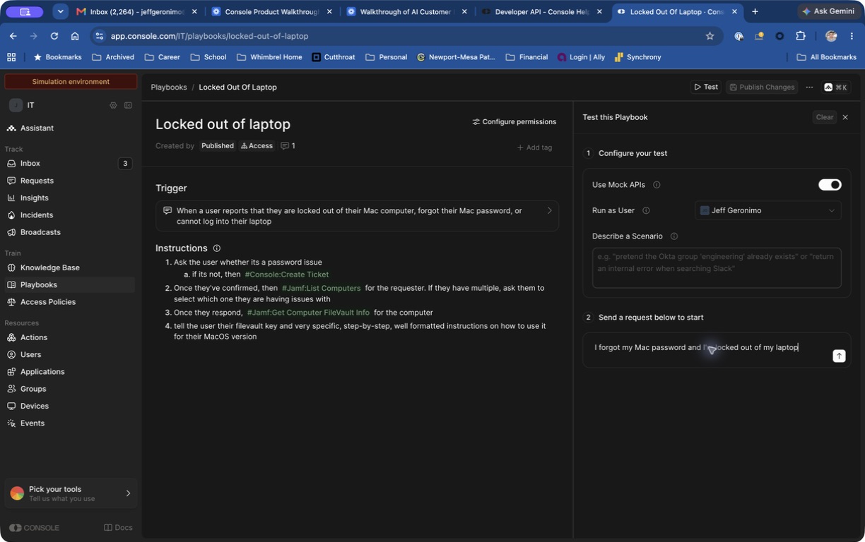 Test executing with Analyzing your request